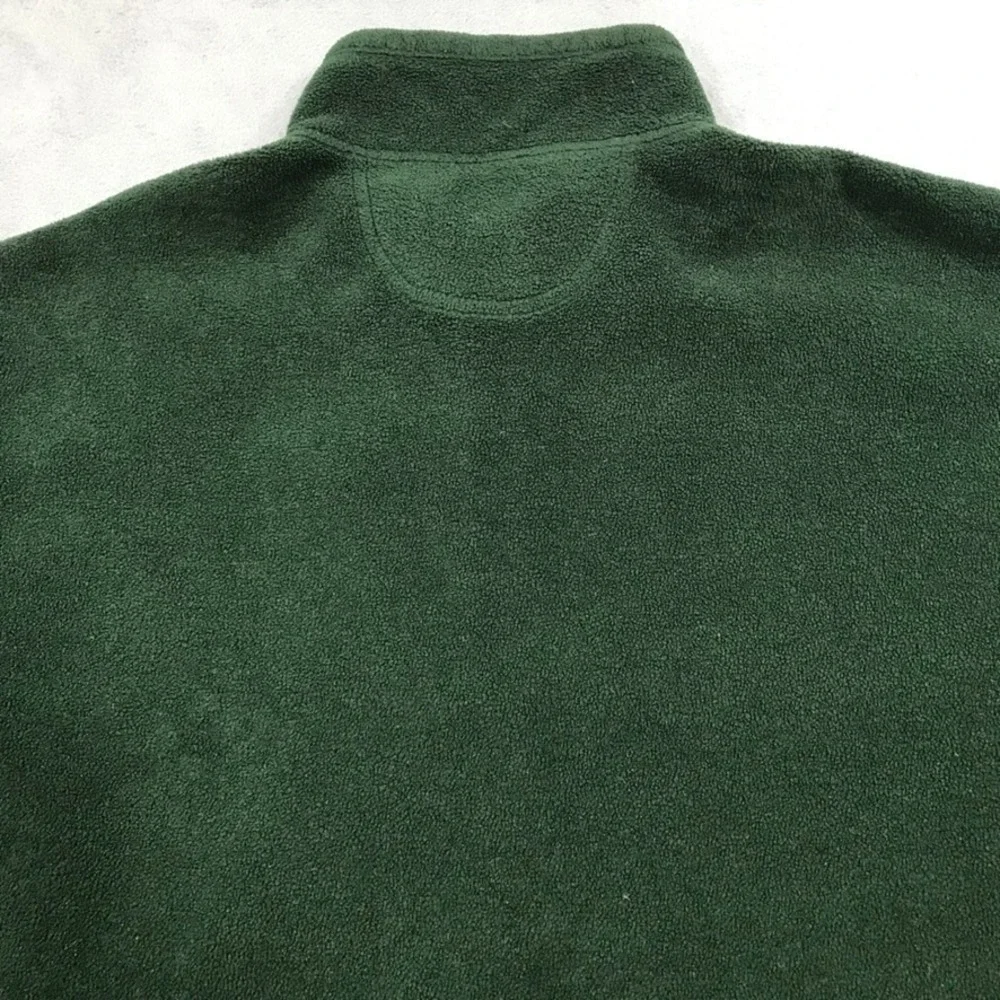 Vintage J. Crew Fleece Sweater Jacket Men's Extra Large Green 1/4 Zip Pullover
